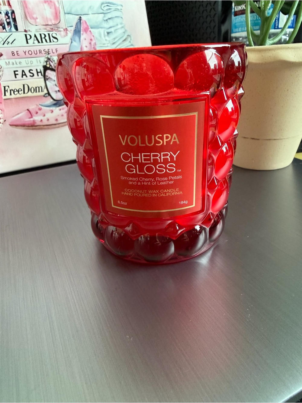 Voluspa Red Glass Scented Candle